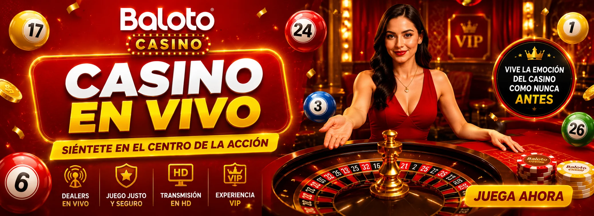Casino en vivo Baloto Casino Colombia con crupieres en español
